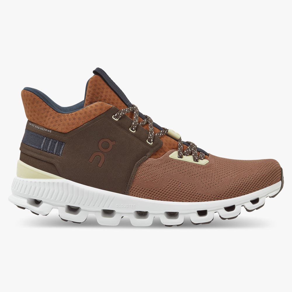 Men\'s On Running Cloud Hi Trainers Brown | HYB6246FZ
