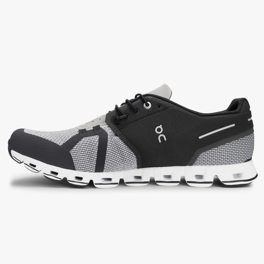 Men's On Running Cloud Trainers Black Grey | TML4537RN