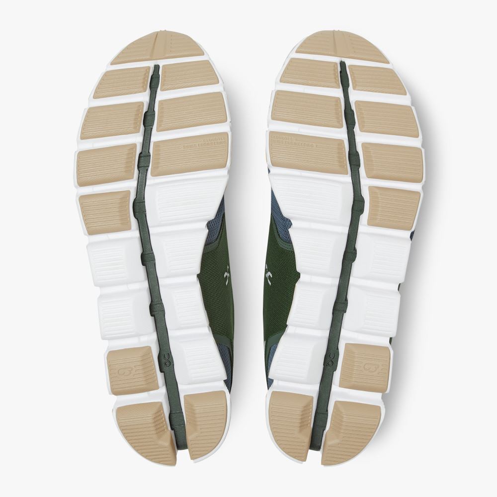Men's On Running Cloud Trainers Green Blue | HHO1369HF