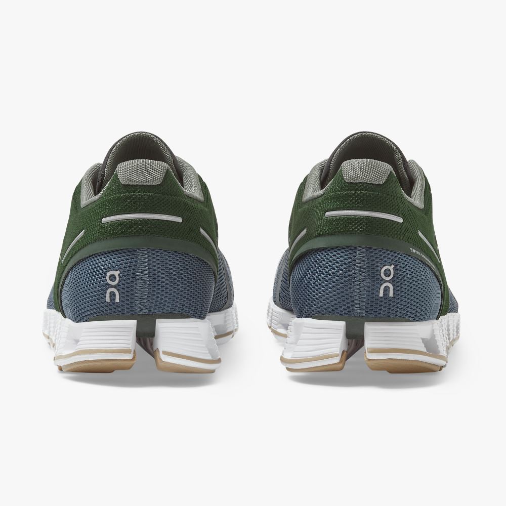 Men's On Running Cloud Trainers Green Blue | HHO1369HF