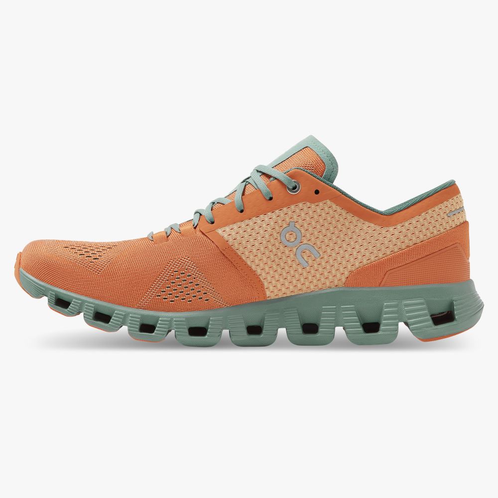 Men's On Running Cloud X Road Running Shoes Orange | ANG619TF