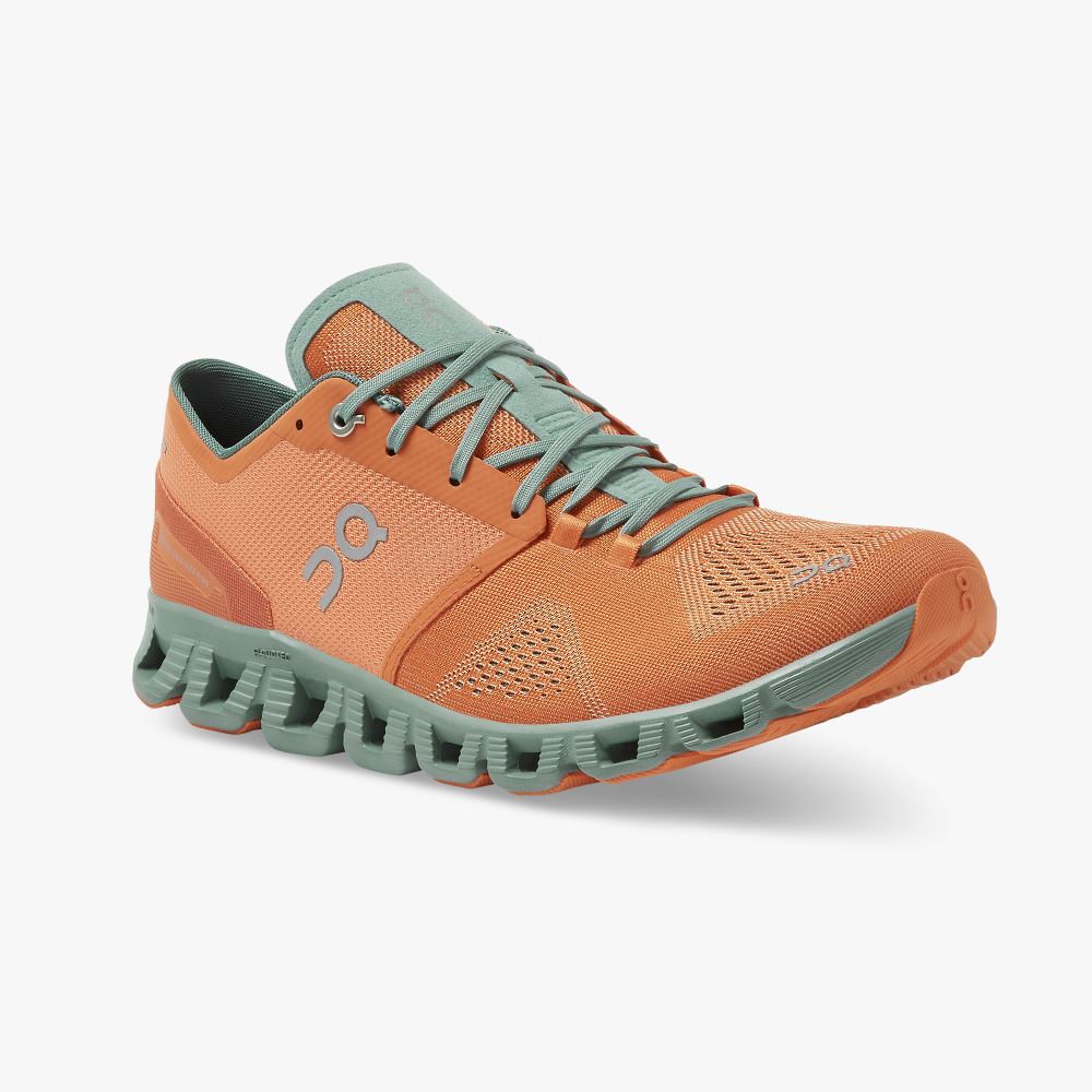 Men's On Running Cloud X Road Running Shoes Orange | ANG619TF