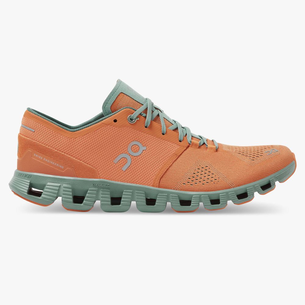 Men\'s On Running Cloud X Road Running Shoes Orange | ANG619TF