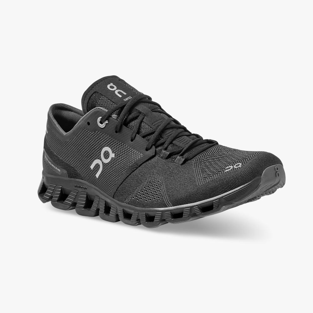 Men's On Running Cloud X Road Running Shoes Black | MTS2723HP