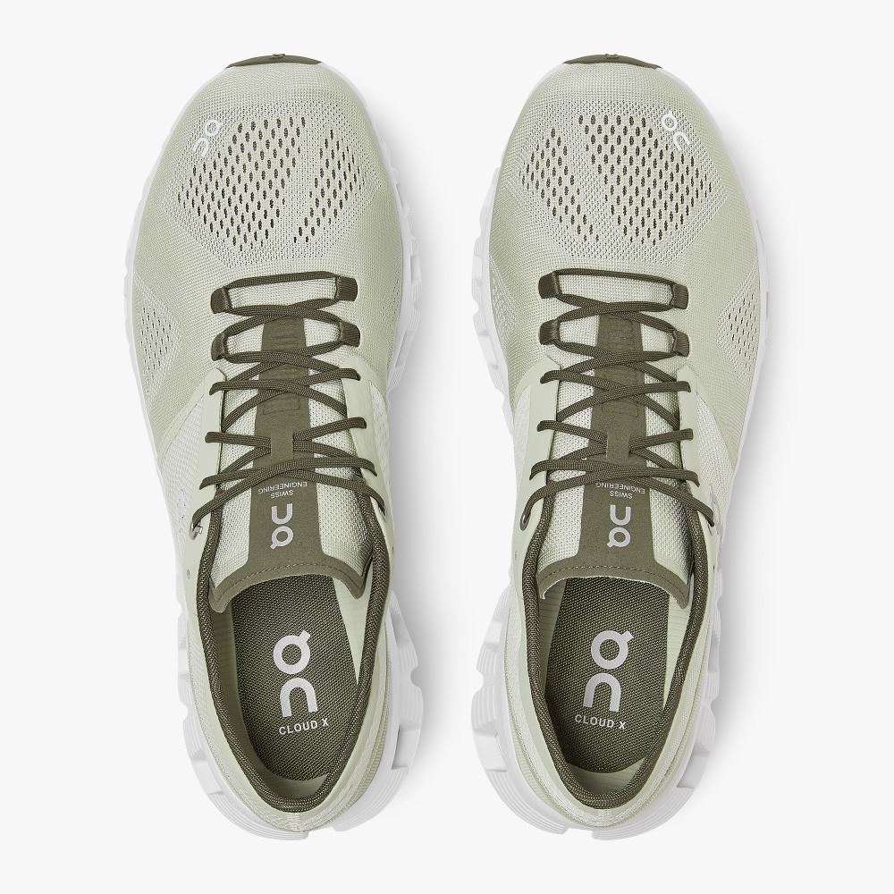 Men's On Running Cloud X Road Running Shoes Light Green | NGP3091LR