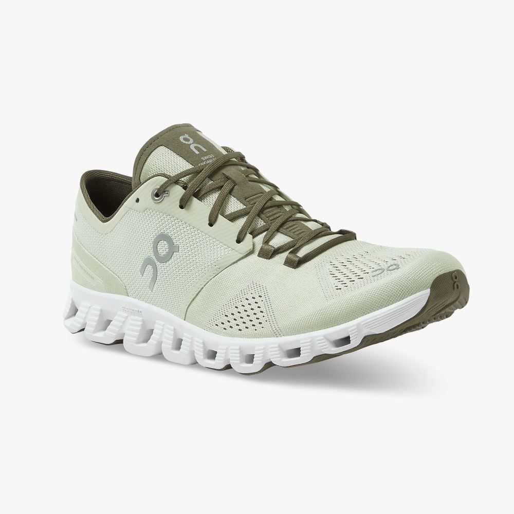 Men's On Running Cloud X Road Running Shoes Light Green | NGP3091LR