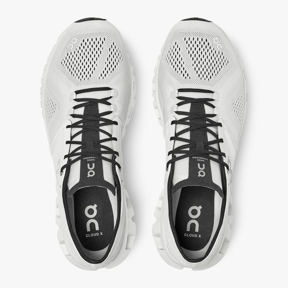 Men's On Running Cloud X Road Running Shoes White | QXY6632SF