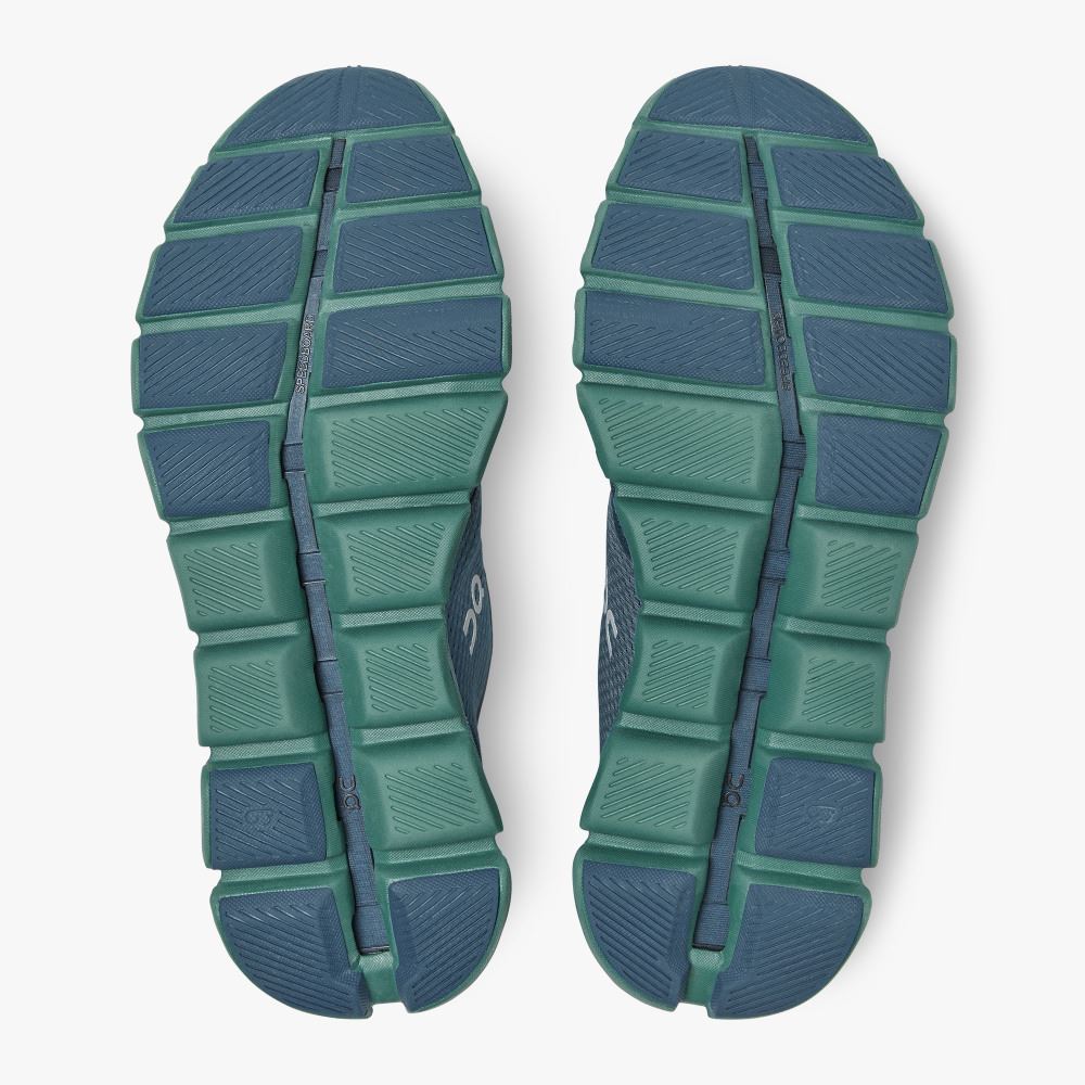 Men's On Running Cloud X Road Running Shoes Blue Green | ZJY2541KK
