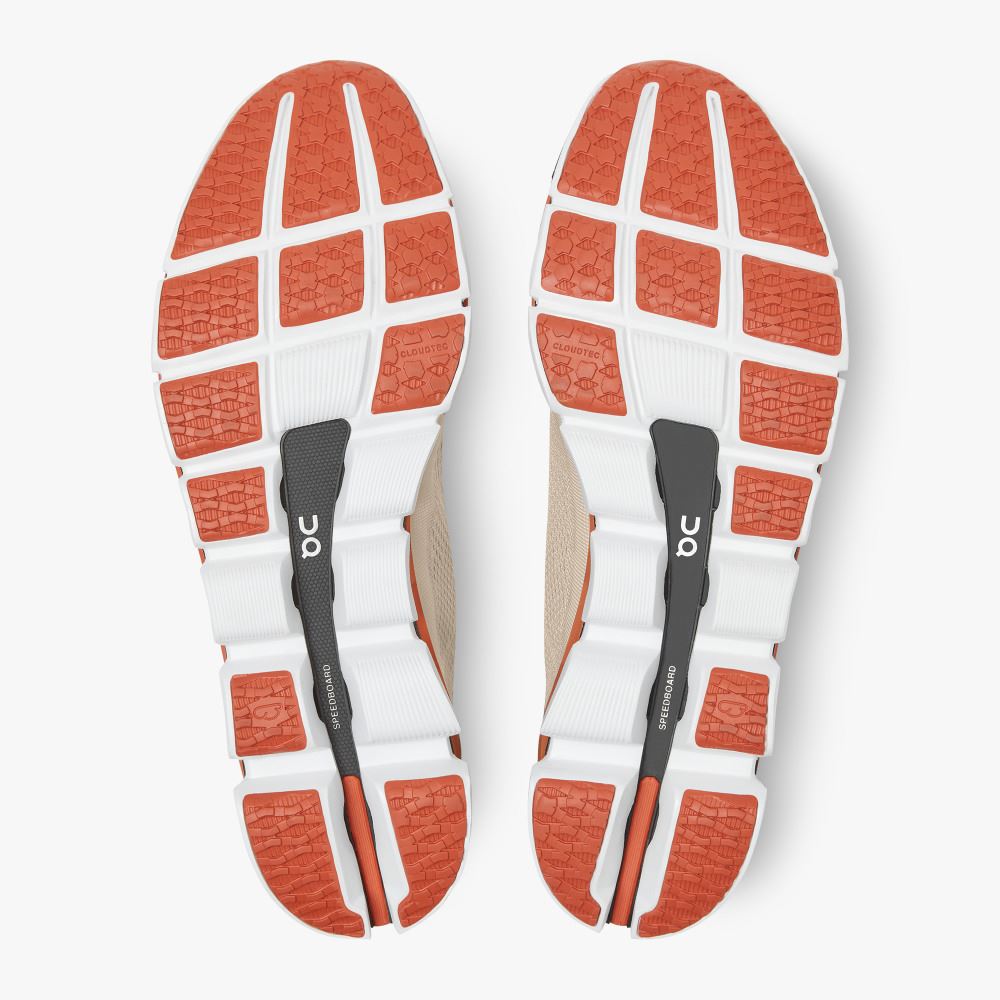 Men's On Running Cloudboom Road Running Shoes Khaki Coral | HTX146NS
