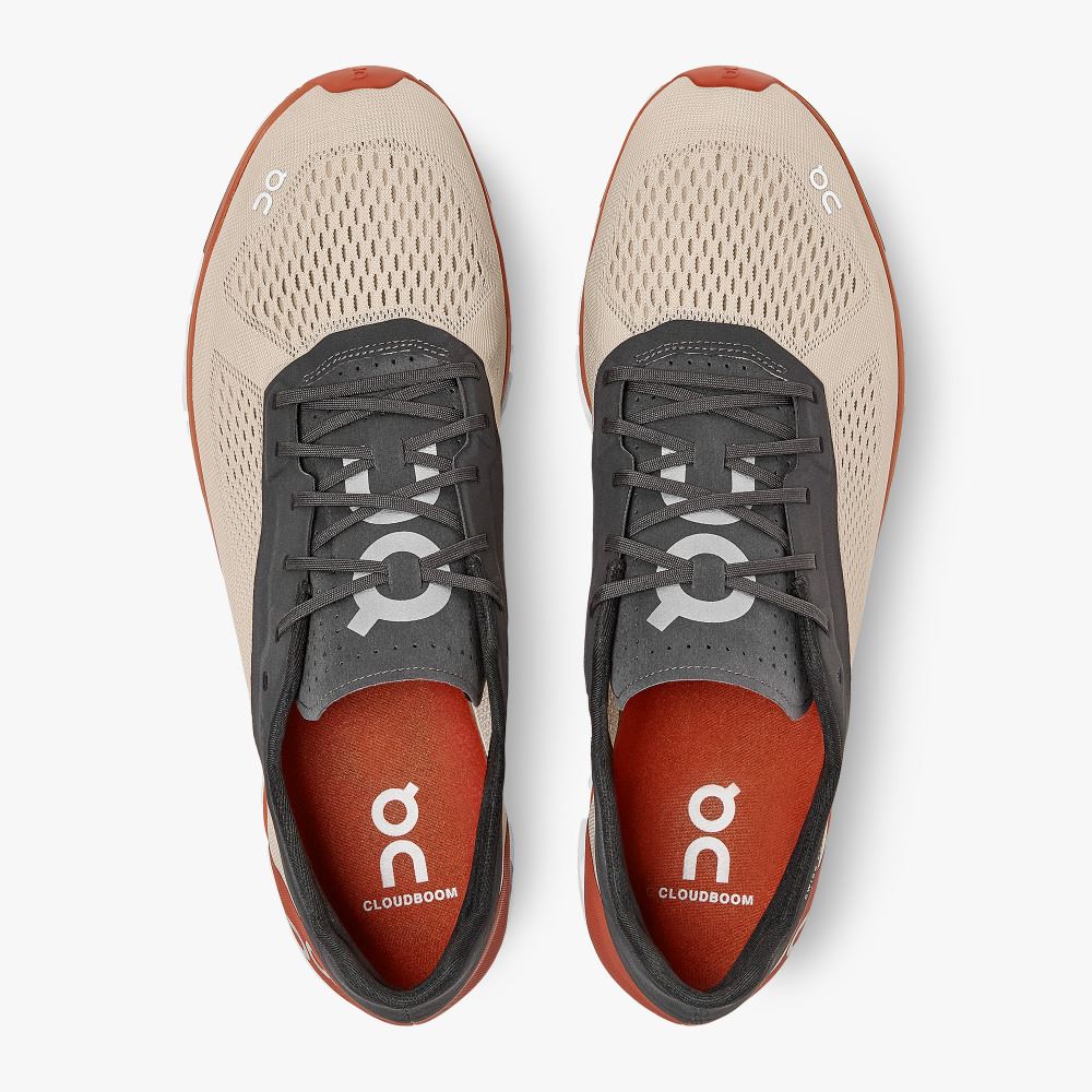Men's On Running Cloudboom Road Running Shoes Khaki Coral | HTX146NS