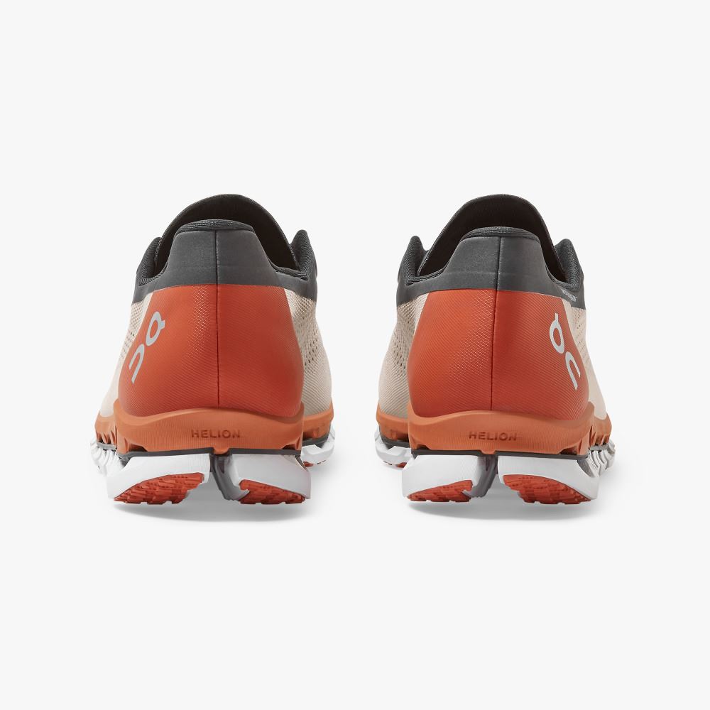Men's On Running Cloudboom Road Running Shoes Khaki Coral | HTX146NS