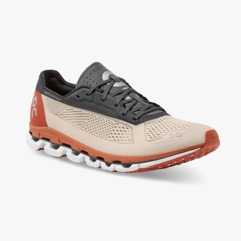 Men's On Running Cloudboom Road Running Shoes Khaki Coral | HTX146NS