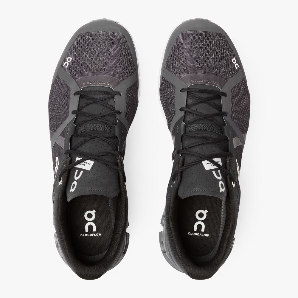 Men's On Running Cloudflow Road Running Shoes Black | CIM4371TS