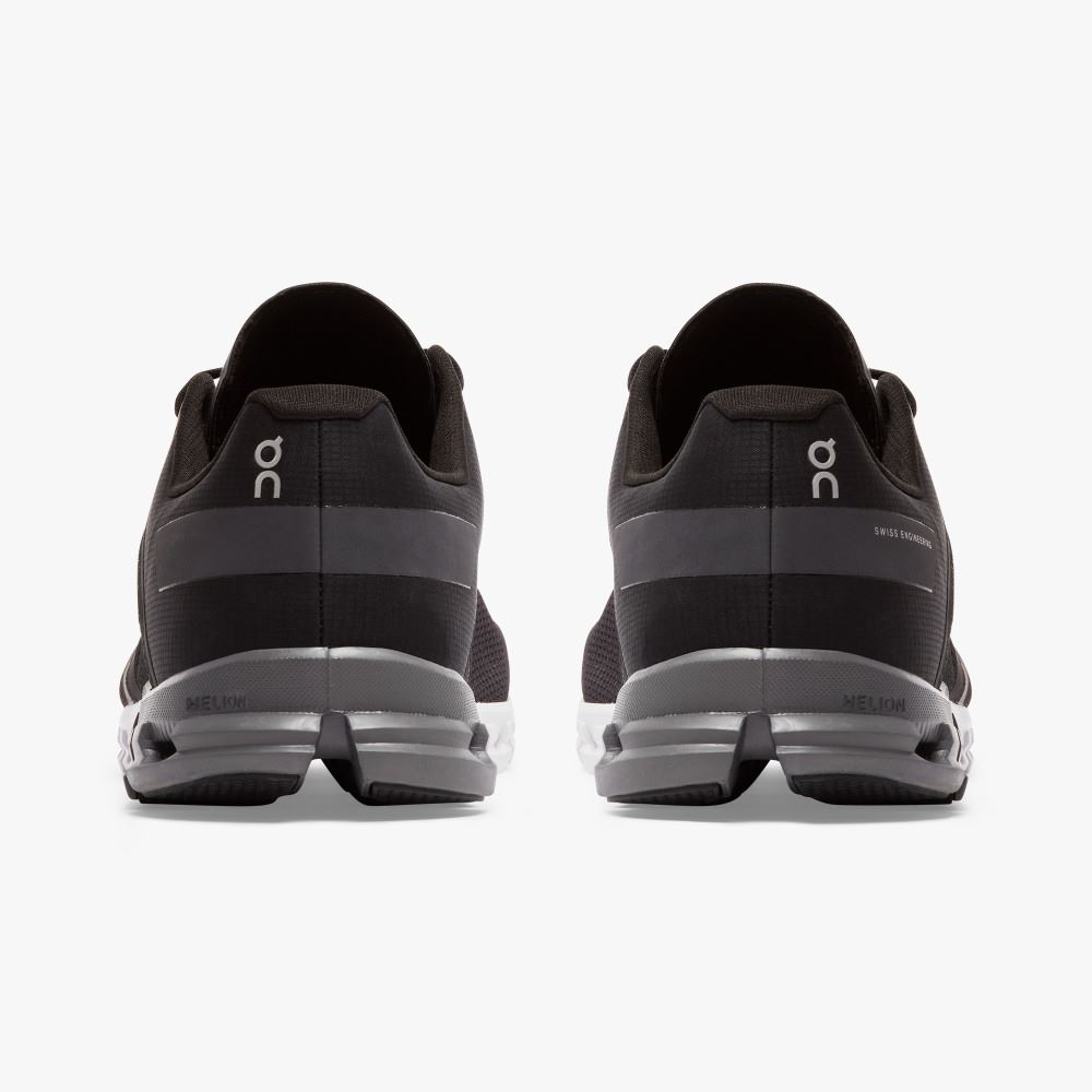 Men's On Running Cloudflow Road Running Shoes Black | CIM4371TS