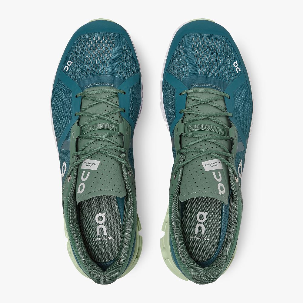 Men's On Running Cloudflow Road Running Shoes Turquoise Green | WWT3140DM