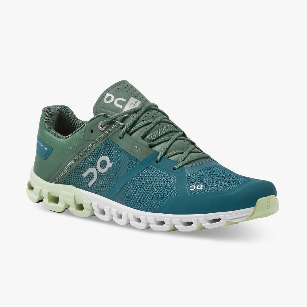 Men's On Running Cloudflow Road Running Shoes Turquoise Green | WWT3140DM
