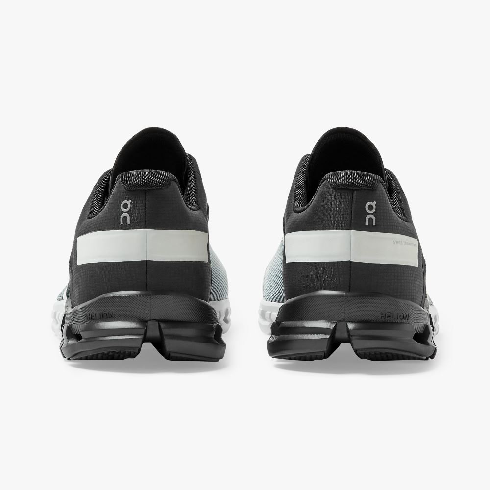 Men's On Running Cloudflow Road Running Shoes Black White | YGX9735GV