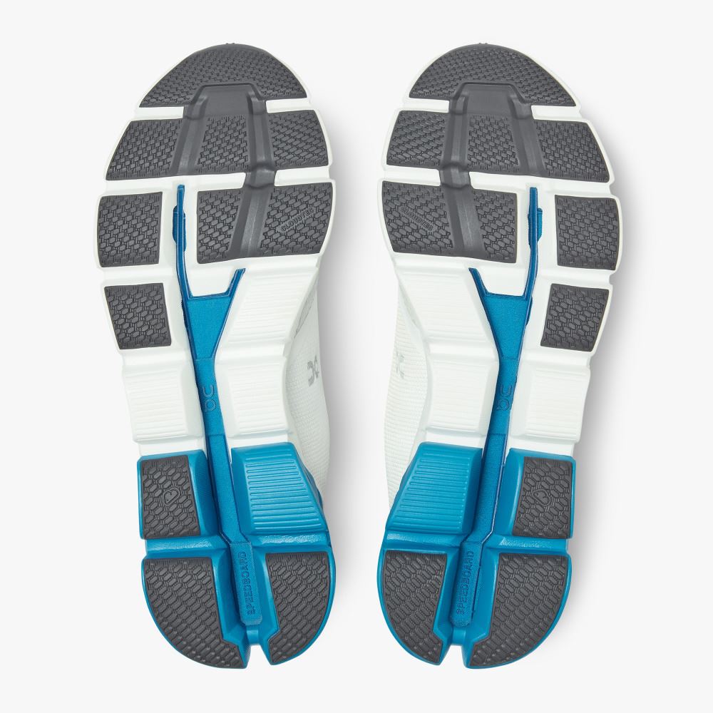 Men's On Running Cloudflyer Road Running Shoes White Blue | KVU8496PH