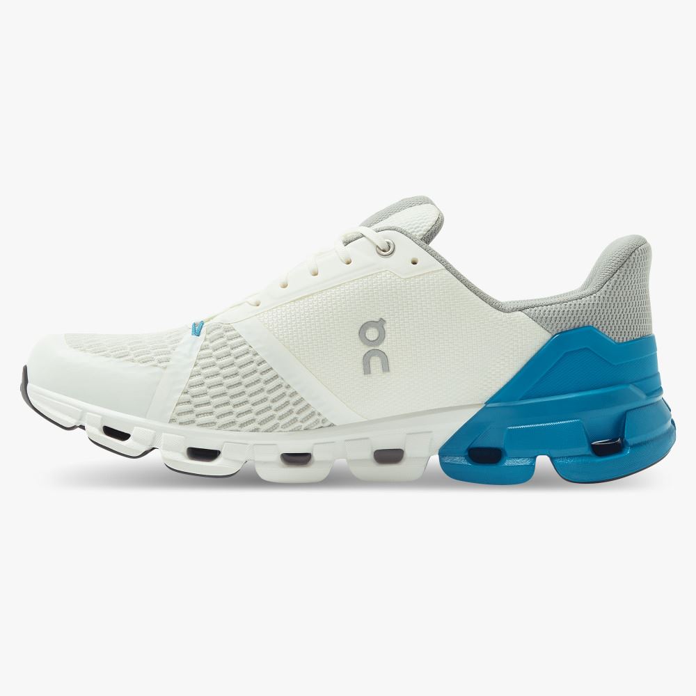 Men's On Running Cloudflyer Road Running Shoes White Blue | KVU8496PH