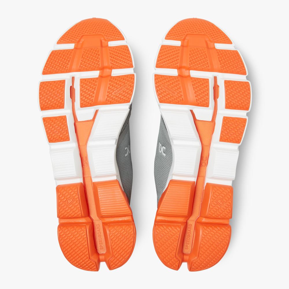 Men's On Running Cloudflyer Road Running Shoes Grey Orange | YEN9073GD