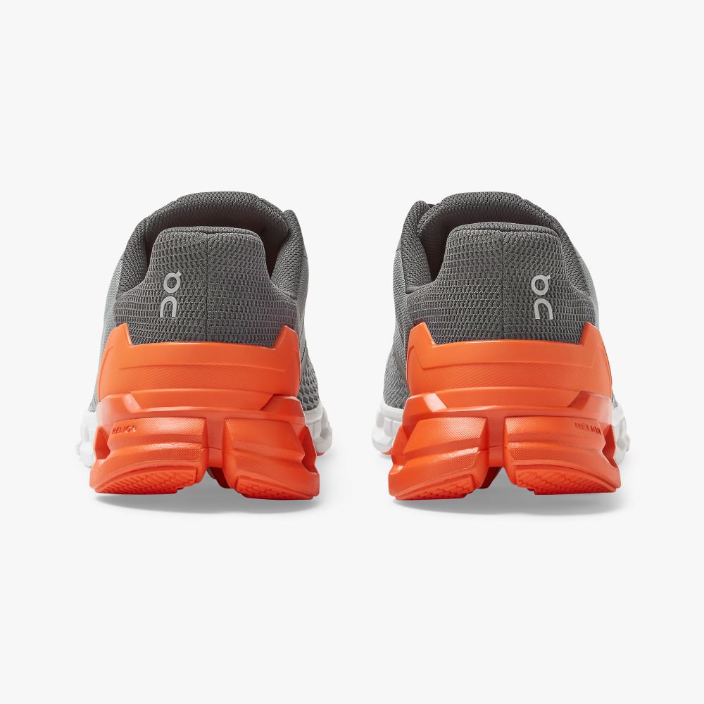 Men's On Running Cloudflyer Road Running Shoes Grey Orange | YEN9073GD