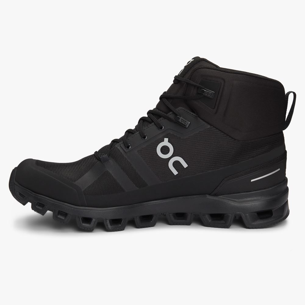 Men's On Running Cloudrock Hiking Shoes Black | REC8111NE