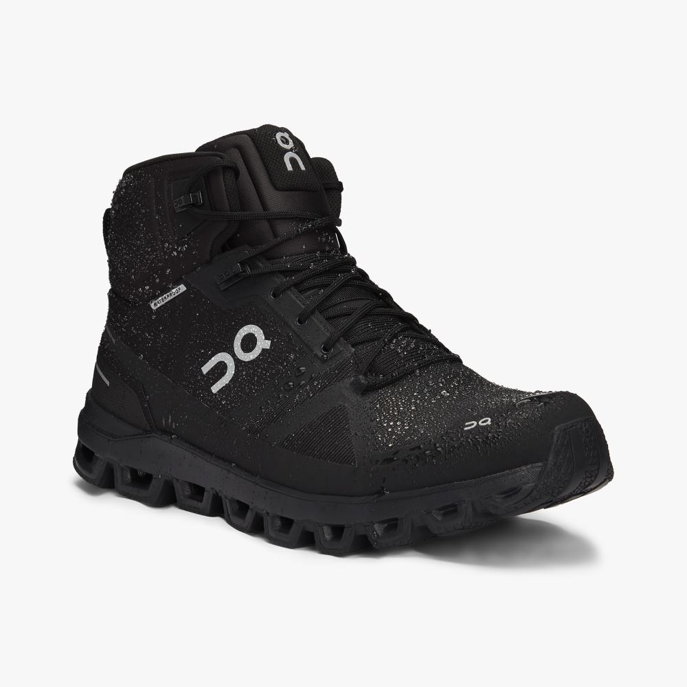 Men's On Running Cloudrock Hiking Shoes Black | REC8111NE