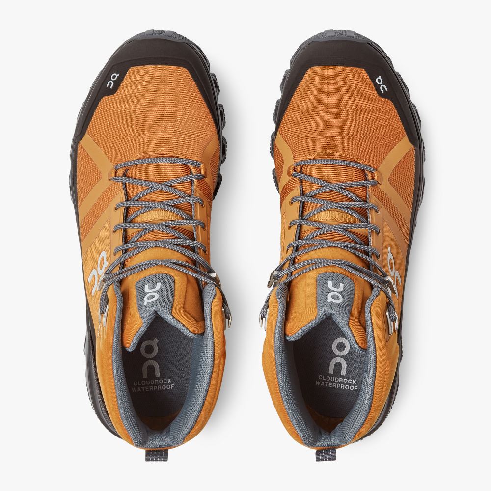 Men's On Running Cloudrock Hiking Shoes Brown | ZZB492CV