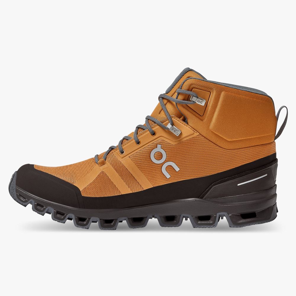 Men's On Running Cloudrock Hiking Shoes Brown | ZZB492CV