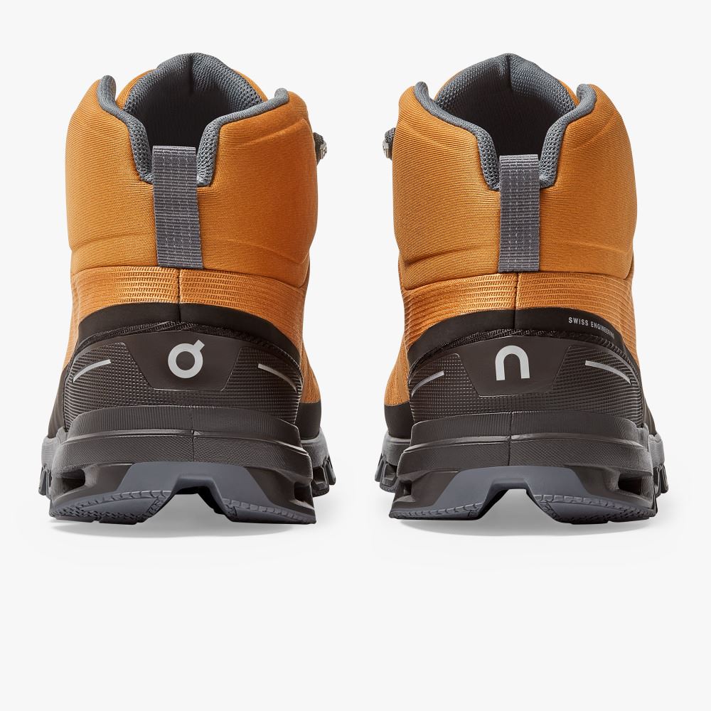 Men's On Running Cloudrock Hiking Shoes Brown | ZZB492CV