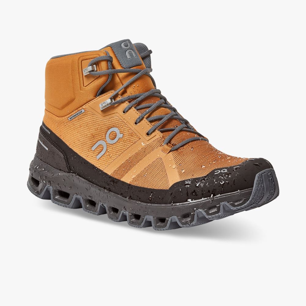 Men's On Running Cloudrock Hiking Shoes Brown | ZZB492CV