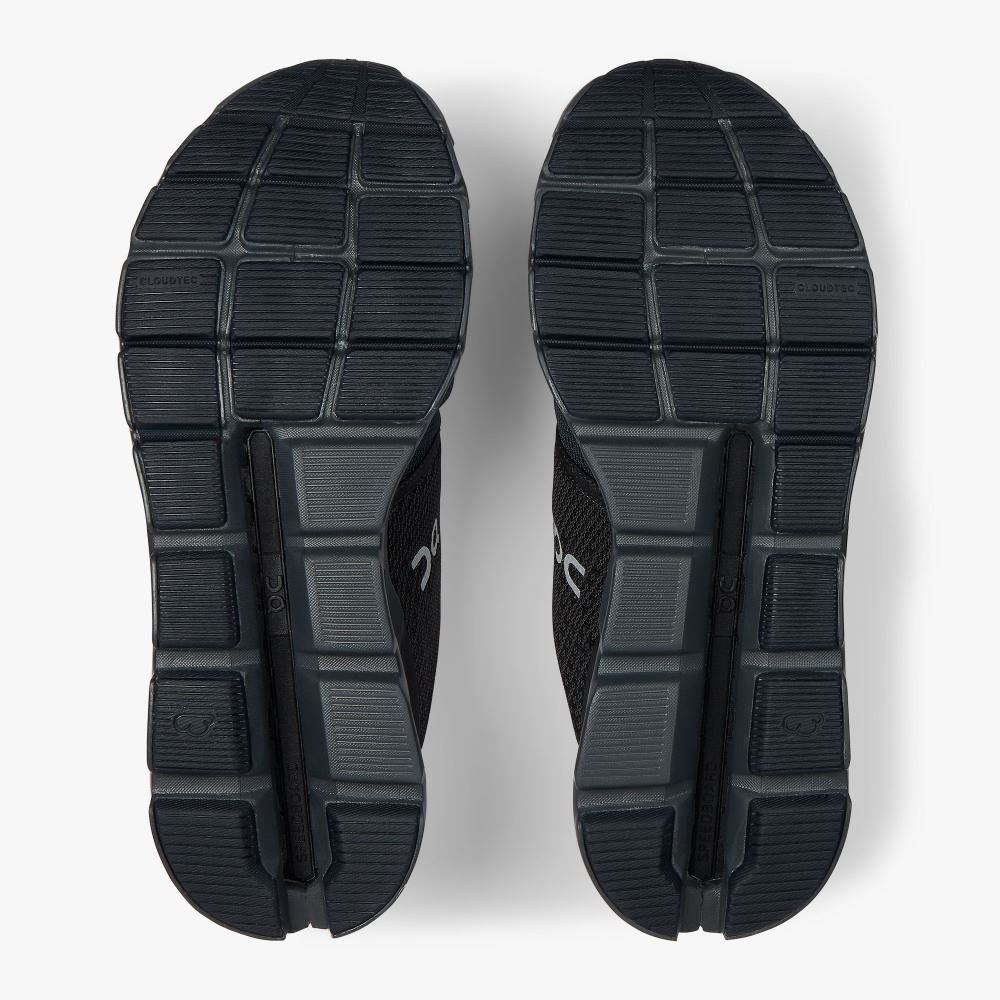 Men's On Running Cloudstratus Road Running Shoes Black | IMT566UA
