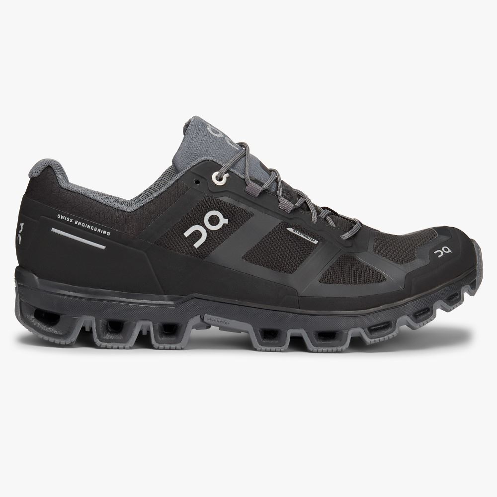 Men\'s On Running Cloudventure Trail Running Shoes Black | TBQ2862ZB