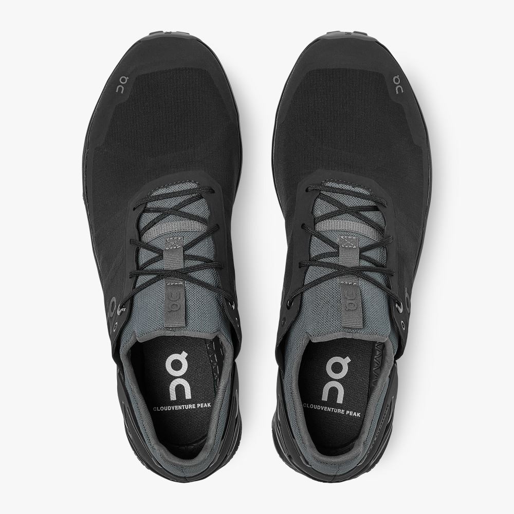 Men's On Running Cloudventure Trail Running Shoes Black | WJN4299KB