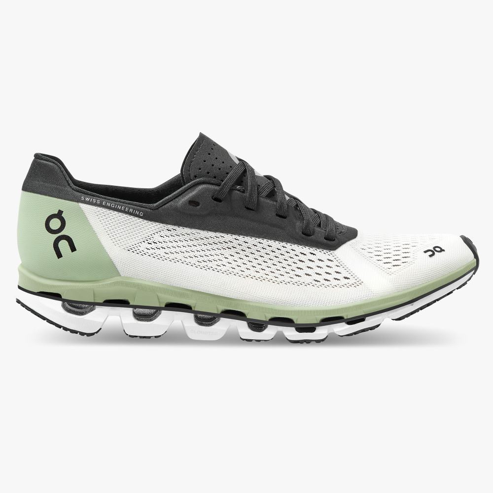 Women\'s On Running Cloudboom Road Running Shoes White Green | XKH2266MM