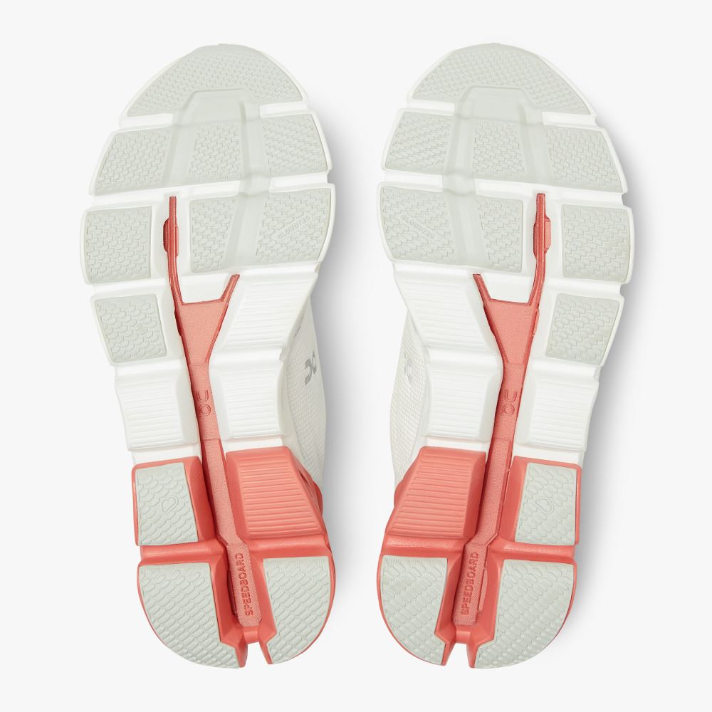 Women's On Running Cloudflyer Road Running Shoes White Coral | XDK5582XH