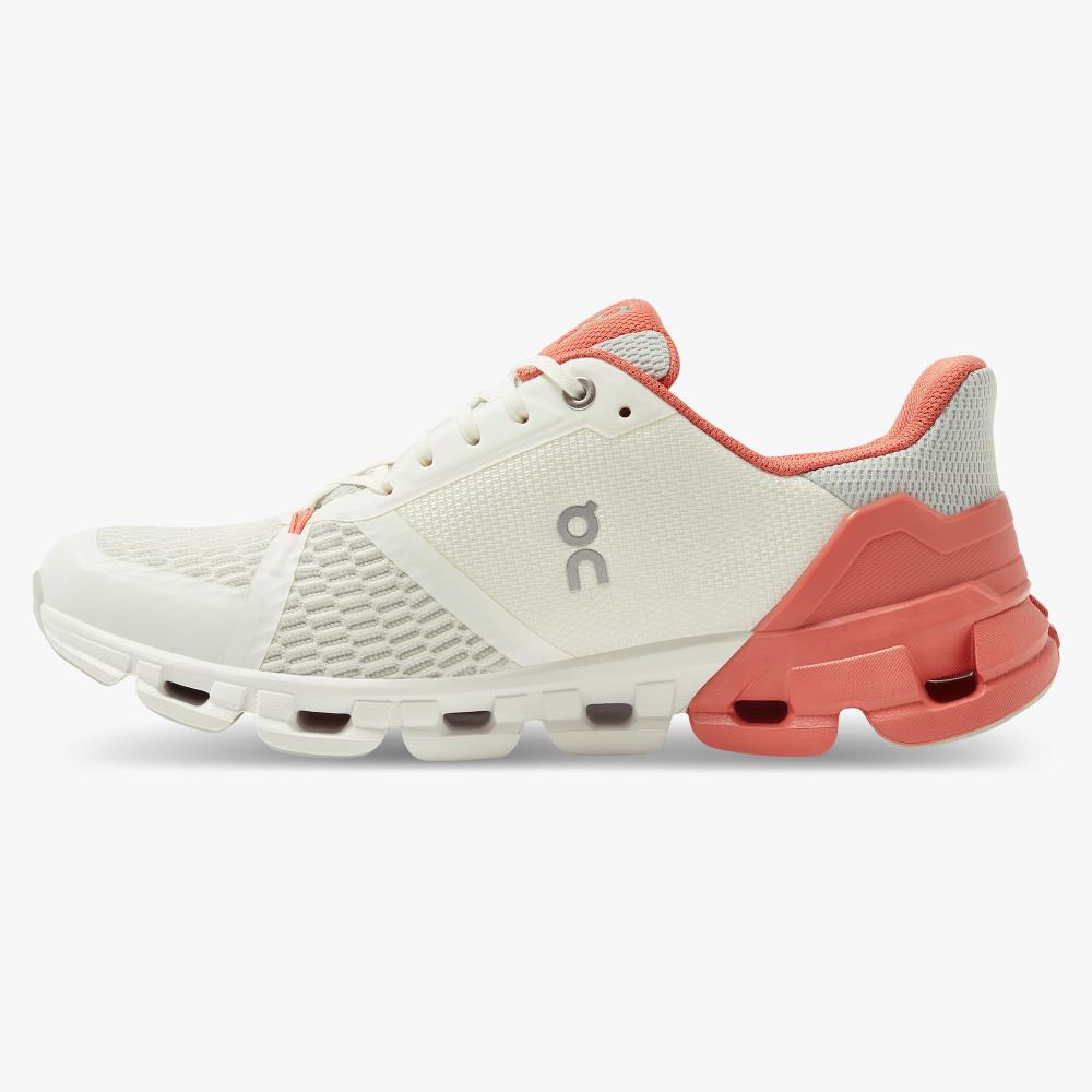 Women's On Running Cloudflyer Road Running Shoes White Coral | XDK5582XH
