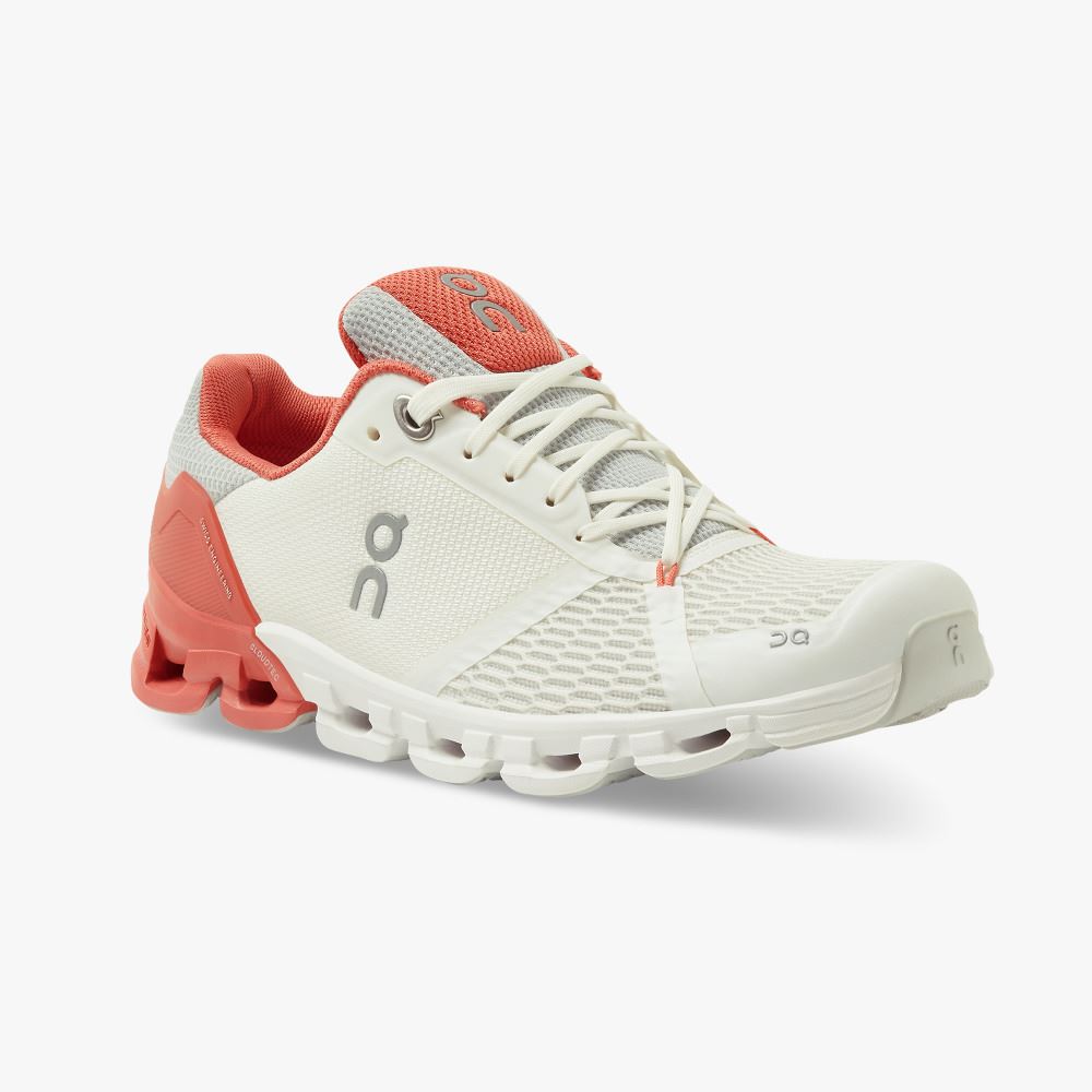 Women's On Running Cloudflyer Road Running Shoes White Coral | XDK5582XH