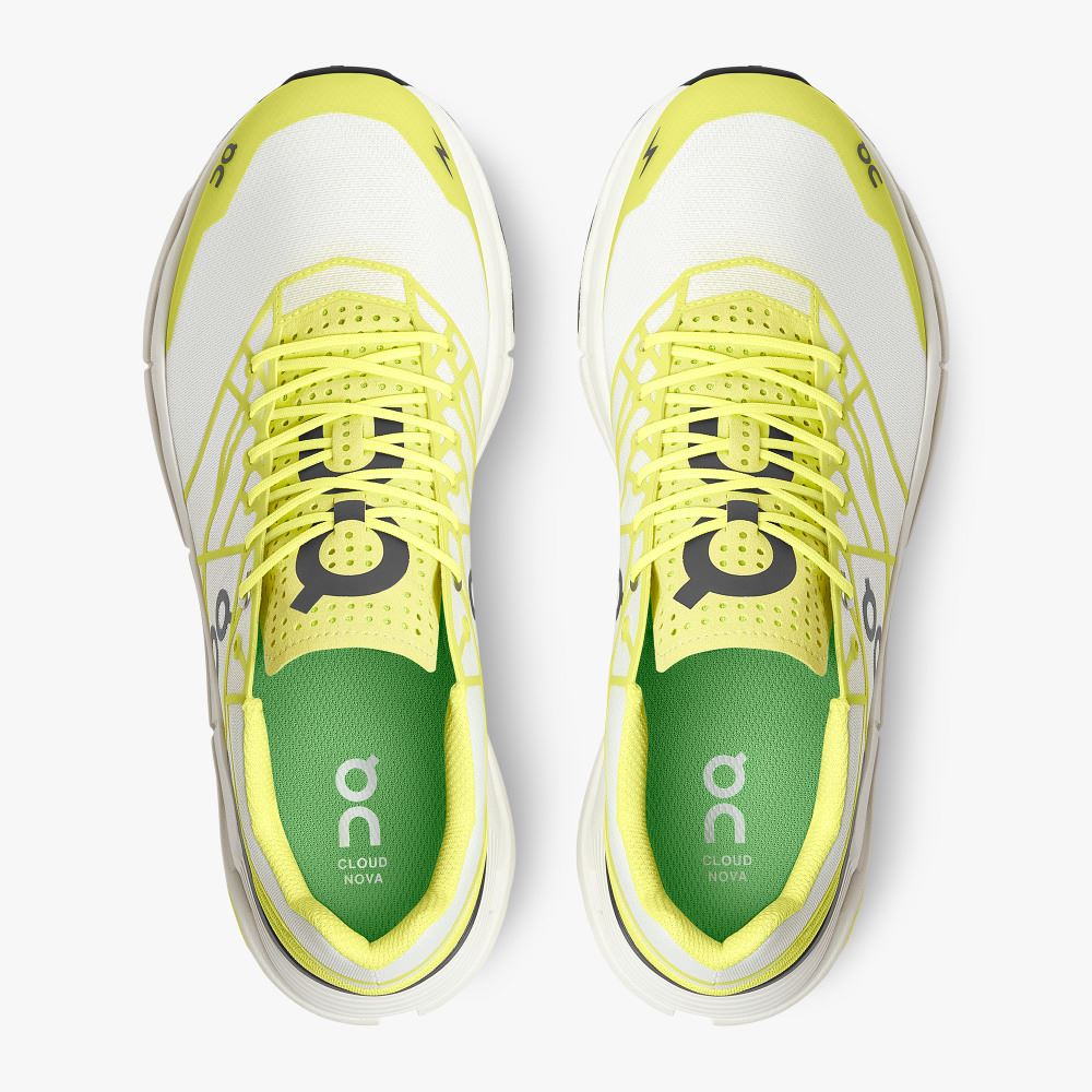 Women's On Running Cloudnova Trainers White Yellow | QDH7715JQ