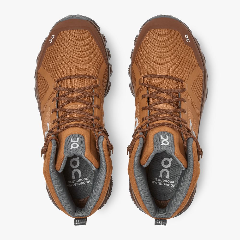 Women's On Running Cloudrock Hiking Shoes Brown | AUV9981KJ