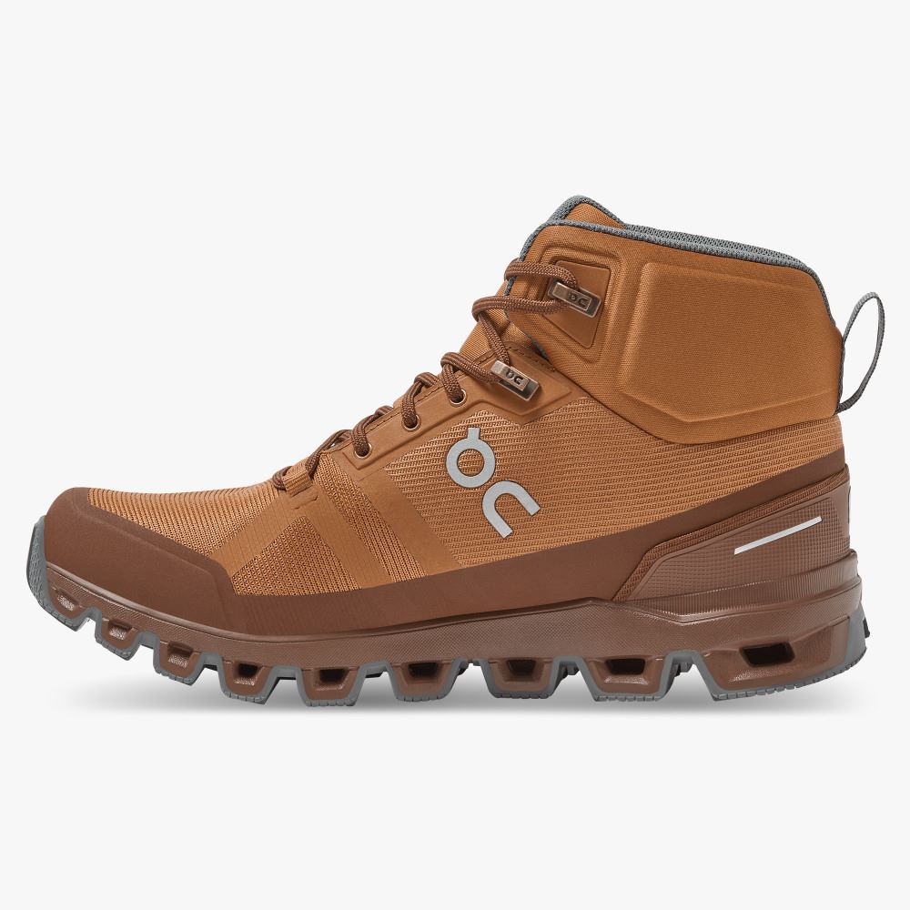 Women's On Running Cloudrock Hiking Shoes Brown | AUV9981KJ