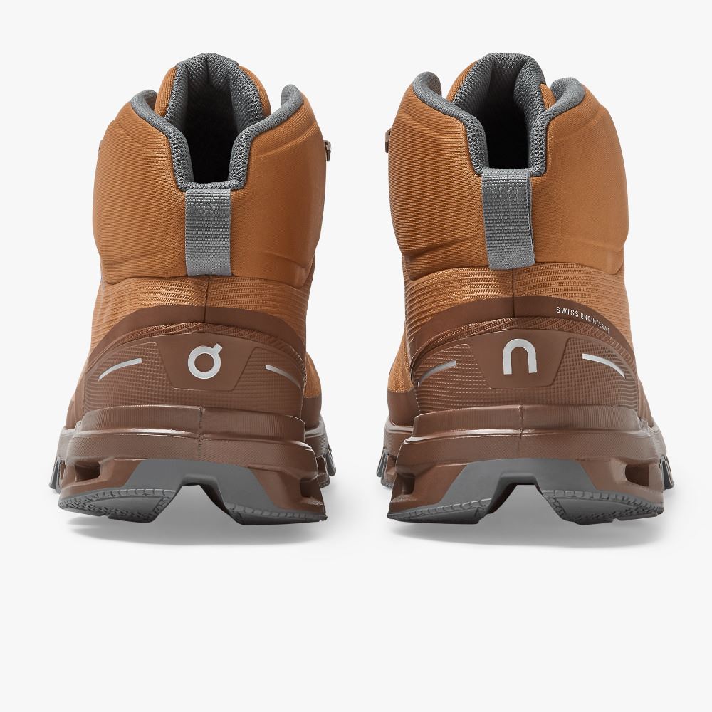 Women's On Running Cloudrock Hiking Shoes Brown | AUV9981KJ