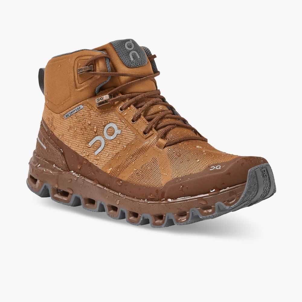 Women's On Running Cloudrock Hiking Shoes Brown | AUV9981KJ