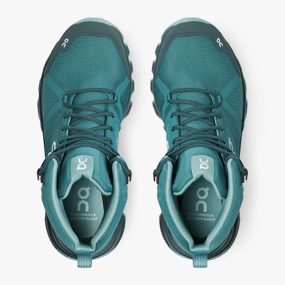 Women's On Running Cloudrock Hiking Shoes Turquoise | BIZ8988FM