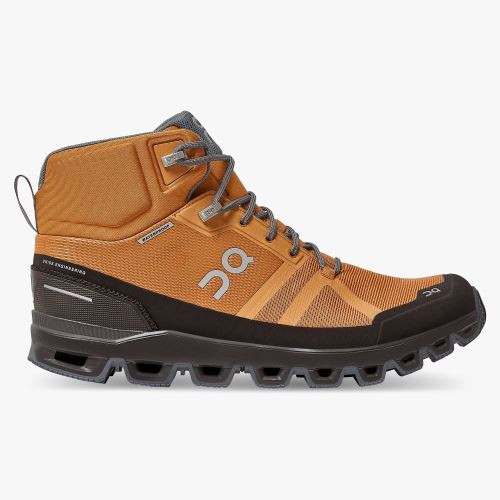 Men's On Running Cloudrock Hiking Shoes Brown | ZZB492CV