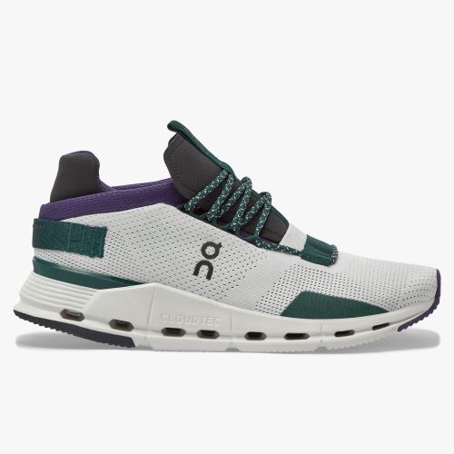 Women's On Running Cloudnova Trainers White Green | ZDA5935VO