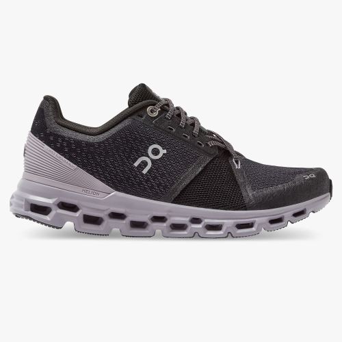 Women's On Running Cloudstratus Road Running Shoes Black | OVQ8741SW